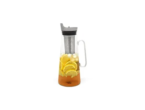Bredemeijer Eistee Maker Glaskanne 1.2 Liter mit Edelstahlfilter, Transparant