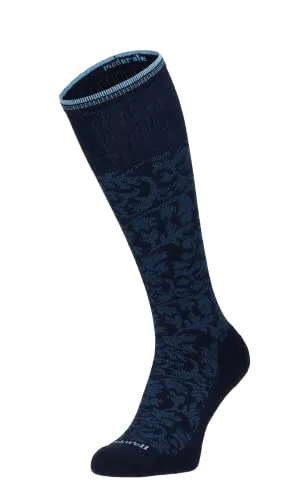 Sockwell Damast-Kompressionssocken, mittelgroß, Marineblau – M/L
