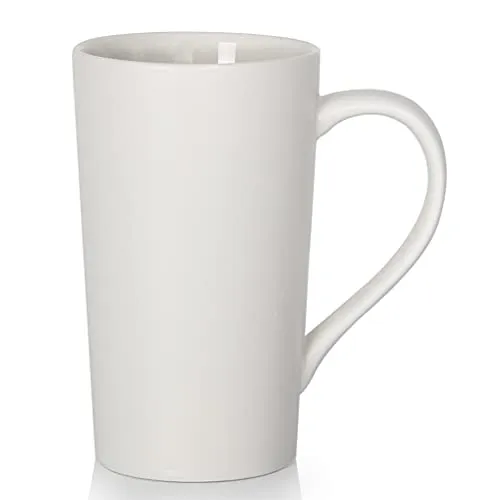 Smilatte M007 Kaffeetasse mit Henkel, 590 ml, Weiß