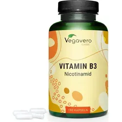 Vegavero Vitamin B3 Niacin | 180 Kapseln | 500 mg Nicotinamid pro Kapsel | vegan
