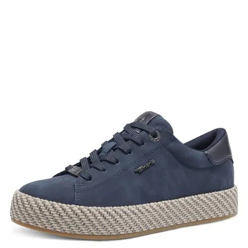 Tamaris Damen Low-Top Sneaker, Frauen Sneaker,Lifestyle,modisch,klassisch,modern,Nieten,Schleifen,Strass-Steine,schwarz,braun,Rose,Navy,37 EU