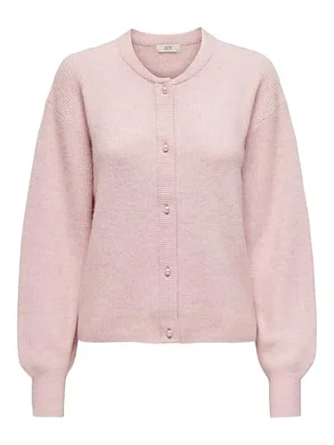 JDY Strickjacke JDYLUMI LIFE L/S BUTTON CARDIGA KNT NOOS – Modische Melange in Lila/Rosa - Stylische Strickjacke in Light Lilac mit Knopfleiste. Pflegeleicht und elastisch, ideal für jeden Tag. Größe S (36), reguläre Passform – perfekt für vielseitige Outfits.