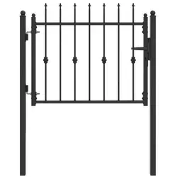 vidaXL Zauntor HORST 100 x 75 cm Metall Schwarz - Elegantes und sicheres Gartentor aus robustem Metall, ideal für Außenbereiche. Mit stabilen Verschlussmechanismen und einem modernen Design fügt es sich perfekt in jede Umgebung ein.