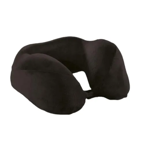 EVE Textile Reisekissen 35X30X8 cm Schwarz mit Erhöhung | Nackenkissen | Memory Foam | Autokissen | Flugzeugkissen | Bahnkissen | Travel Pillow | Ergonomisches Kissen | Gesundheitskissen