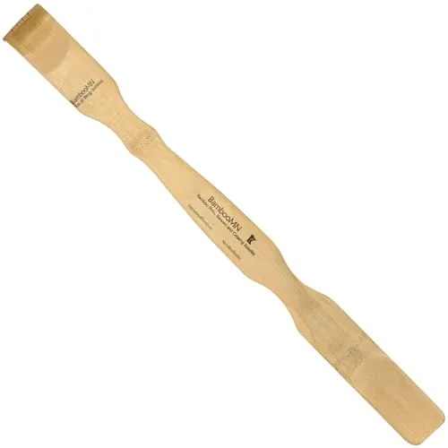 BambooMN 43,2 cm Bambus Holz Rückenkratzer Schuhlöffel für juckenden Stressabbau, 2 Einheiten