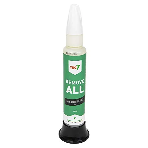 Tec7 Remove All/Kit-Entferner, Farbe Entferner | Transparent | 50ML | Alte Farbschichten lösen sich, ausgehärtete Dichtstoffe lösen sich von der Oberfläche auf und Reste von PU-Schaum erweichenr