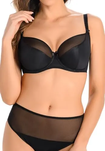 Teyli BH Damen - alltagstauglicherc Bügel Grössen - BHS Große Brüste - Damen BHS Frauen Bra mit verstellbaren Trägern und Häkchenverschluss hinten - Super Bequemer Netz-BH