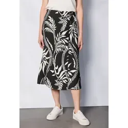 Maxirock STREET ONE STUDIO, Damen, Gr. 38, schwarz, Stoff, 88% Viskose, 12% Polyamid, bedruckt, normal wadenlang, Röcke Maxirock, mit allover Grafikprint