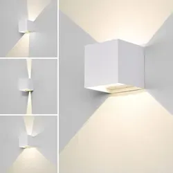 LED Außenwandleuchte 6W IP44 - Verstellbarer Lichtkegel - Moderne, eckige Außenlampe in Weiß mit 480 Lumen. Ideal für Eingangsbereiche und Gärten. Genießen Sie warmweißes Licht und passen Sie den Lichtkegel individuell an.