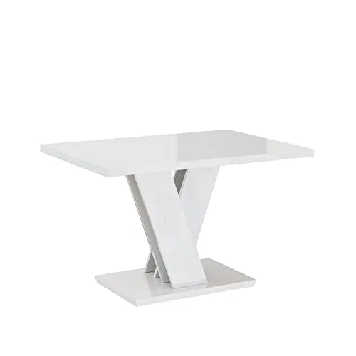 MEBLINI Couchtisch Wohnzimmer - Wohnzimmertisch Modern - Sofatisch Wohnzimmer - Stubentisch - Kaffeetisch - Coffee Table for Living Room - MASIV - 100x70x60cm - Weiß Hochglanz