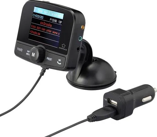 Renkforce RF-CRDAB-100 DAB+ Empfänger mit Bluetooth und Saugnapfhalterung