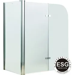 Feel2Home Badewannenaufsatz Eck-Duschabtrennung - Badewannenaufsatz für die Ecke, 120 cm breit und 140 cm hoch, ideal für platzsparende Badezimmerlösungen und einfache Montage.