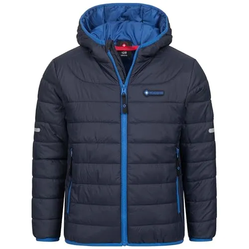 Höhenhorn Krocko Kinder Jacke Dunkelblau Gr. 176 - Jacken für Jungen, winddicht und atmungsaktiv mit reflektierenden Streifen für bessere Sichtbarkeit, ideal für aktive Kinder.