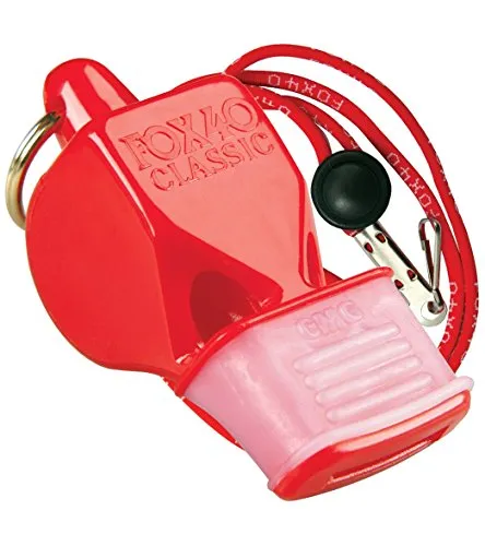 Fox 40 Classic CMG Whistle With Lanyard Referee-Coach, Safety Alert-Red