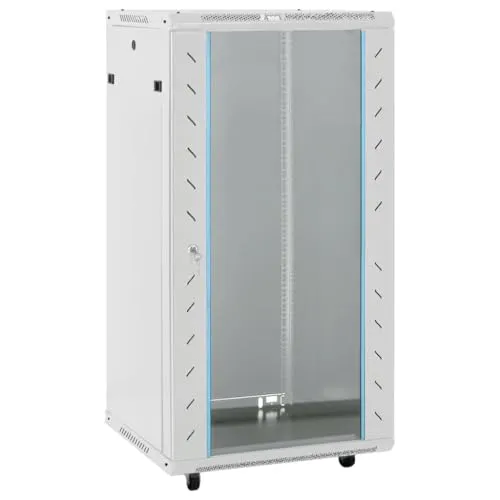 vidaXL 22U Netzwerkschrank mit Rollen - Computer- & Server-Racks, abschließbar mit abnehmbaren Seitenteilen für einfache Wartung und robustem Design aus kaltgewalztem Stahl.
