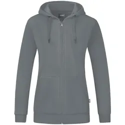 Jako Women Basic-Kapuzenjacke Organic, Steingrau - Funktionsjacke aus 100% Baumwolle aus kontrolliert biologischem Anbau, mit weich angerauter Innenseite und waschbar bis 60 °C für optimalen Tragekomfort.