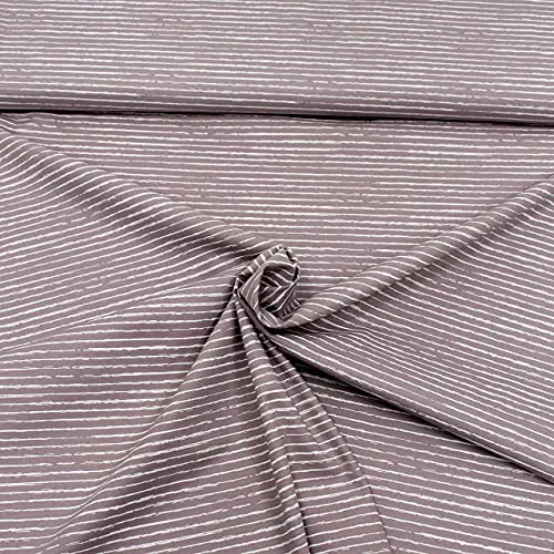 MAGAM-Stoffe Lina Streifen Baumwollstoff Oeko-Tex Meterware 50cm (3. Alt-Rosa hell)