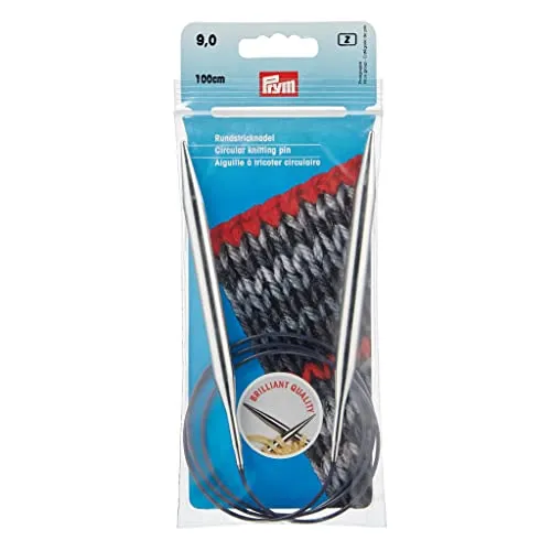 Prym 212226 Rundstricknadeln MS 100 cm 9,00 mm silberfarbig