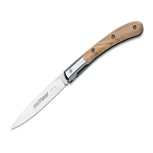 Fox Knives Elite 271 Olive Taschenmesser - Hochwertiges Taschenmesser mit Linerlock-Verschluss, Klinge aus N690-Stahl und Griff aus edlem Olivenholz – ideal für Outdoor-Abenteuer und den täglichen Gebrauch.