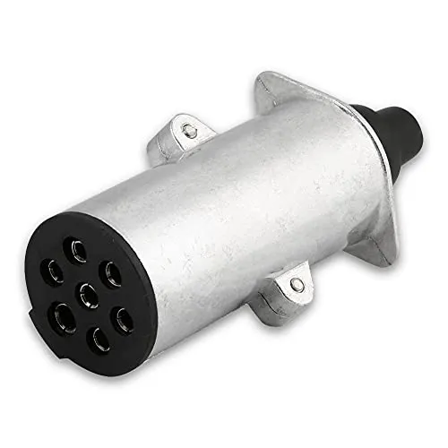 KIMISS 7 Pin Trailer Stecker, N Typ 7 Pin Runde 7 Pole Trailer Verdrahtung Stecker Stecker Aluminium Abschleppadapter für Trailer Truck Caravan (europäische Art)