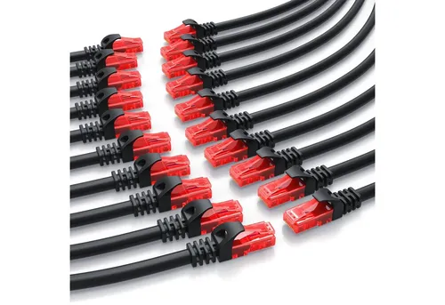 CSL LAN-Kabel CAT.6, RJ-45 (Ethernet) - 25 cm Gigabit Patchkabel - LAN-Kabel der Kategorie 6 für schnelle Gigabit-Datenübertragung bis 1000 Mbit/s. Ideal für PC, Notebook und Konsolen, mit flexibler Bauweise und Knickschutz für langlebige Verbindungen.
