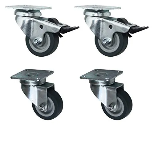 Set 50 mm Apparaterollen Transportrollen Lenkrollen Möbelrollen