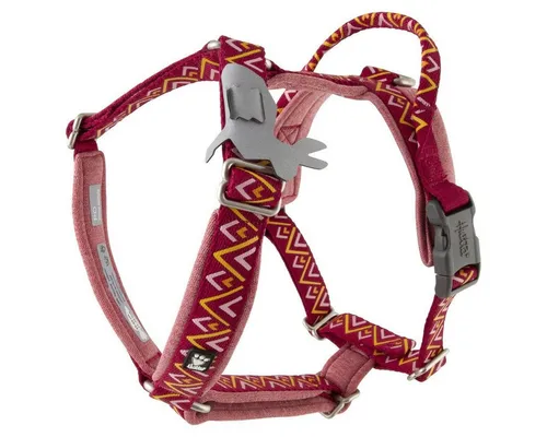 Hurtta Razzle-Dazzle H-Geschirr, Rote Beete, 55-65 cm - Laufgeschirr für Hunde, ideal für wachsende Welpen mit verstellbarem Design für perfekte Passform und Komfort. Hergestellt aus 100% recycelten Materialien und mit integriertem Griff für bessere Kontrolle.