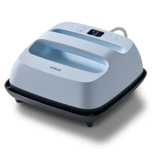 Cricut EasyPress 3 Heizplatte,22,86 x 22,86 x 10,16 cm, erhitzt bis zu 205 °C, Bluetooth-fähige Wärmepresse zum Aufbügeln von Vinyl (HTV), Infusible Ink und Sublimation, 2009144- UK Stecker