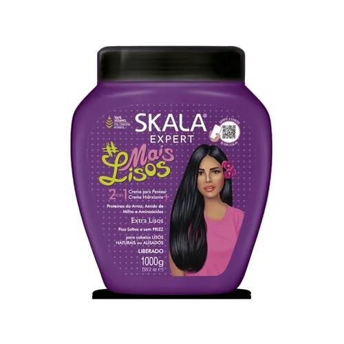 Skala Haarcreme Expert Mais Lisos Co-Wash Cream 1000g 2em1 - Haarcreme für glattes, kräuselfreies Haar, angereichert mit Reisproteinen und Maisstärke für natürlichen Glanz und Stärke. Ideal für vielseitige Anwendungen, auch als Pre-Shampoo oder Stylingcreme.