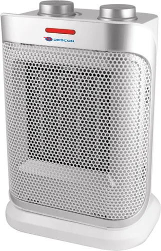 Keramik-Heizlüfter DESCON 1500W, Weiß - Elektroheizkörper mit 3 Luftstrommodi und Oszillation für optimale Wärmeverteilung. Überhitzungsschutz und integrierter Thermostat sorgen für Sicherheit und Komfort.