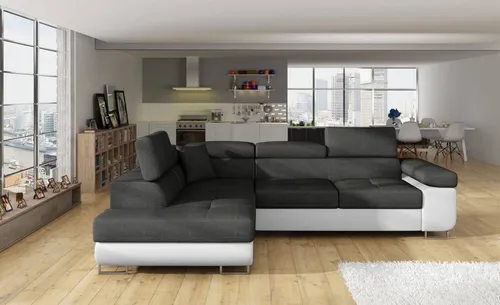 Myhomelando Ecksofa Anton 272 × 203 cm - Schlaffunktion, Bettkasten & Luxus-Webstoff, Ecksofa L-Form, Eckcouch mit Schlaffunktion & Bettkasten