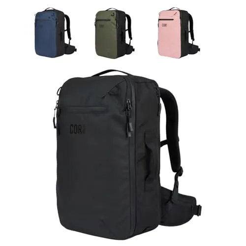 Produktbild COR Surf Travel Rucksack, Carry-On Rucksack in zulässiger Handgepäckgröße, wasserfeste Reißverschlüsse, Geheimfächer, ergonomische Schultergurte, Laptop-Rucksack