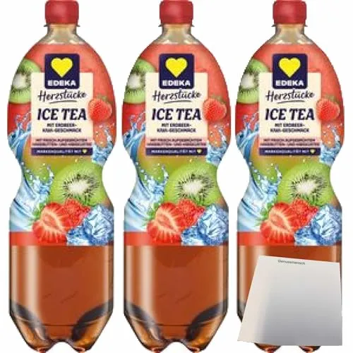 usy Bundle für EDEKA Ice Tea Erdbeer-Kiwi 3er Pack (3x1,5l Pet Flasche) + usy Block