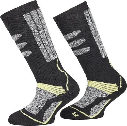 PistenSauser Skisocken 2 Paar warme Kinder Skisocken, Ski-Kniestrümpfe mit Spezial-Polsterung