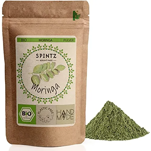 SPINTZ® Bio Moringa Pulver 1000g - vegan & fein gemahlen - ideal für Tee und Smoothies - Entdecke unser Bio Moringa Pulver, perfekt für Smoothies und Tee. Verpackt in umweltfreundlichen Beuteln, bietet es eine hochwertige Zutat für deine Ernährung. Ideal für bewusste Genießer!