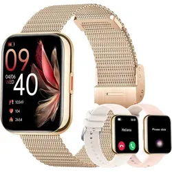 HUAKUA Smartwatch Herren Damen mit Telefonfunktion - Smartwatch für Fitness und Alltag, wasserdicht mit 100 Sportmodi, Herzfrequenz- und Blutsauerstoffmessung, kompatibel mit Android und iOS.