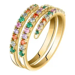 CHRIST Damen-Ring 925er Silber mit 37 Zirkonia in gold von Christ