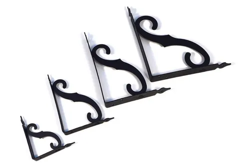 Antike Wandkonsole 6er Set - Regalträger 11x9 cm - Stilvolles 6er Set antiker Wandkonsolen aus robustem Eisen, ideal für kreative Regalgestaltungen. Einfache Montage dank vorgebohrter Löcher.