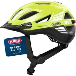 ABUS Stadthelm Urban-I 4.0 ACE mit LED-Rücklicht - ABUS Urban-I 4.0 ACE – Der ideale Fahrradhelm für Stadtfahrer. Mit aufladbarem LED-Rücklicht und 4 Leuchtmodi sorgt er für optimale Sichtbarkeit. Flexibles Verstellsystem und komfortable Polsterung garantieren besten Tragekomfort.