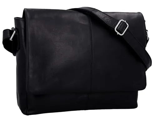 Gusti Ledertasche Herren Reign | Handgefertigte Umhängetasche aus Ziegenleder - Damen-Schultertaschen: Hochwertige und langlebige Umhängetasche aus pflanzlich gegerbtem Ziegenleder, ideal für Alltag und Büro.