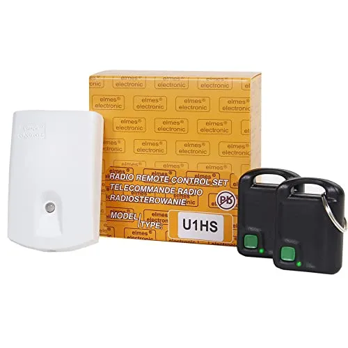 Funk Set 12V Empfänger UH1S und 2x Handsender UMB100 mit 433MHz 1 Kanal mit Keeloq Verschlüsselung als Impulsgeber für Garagentore, Toreinfahrten