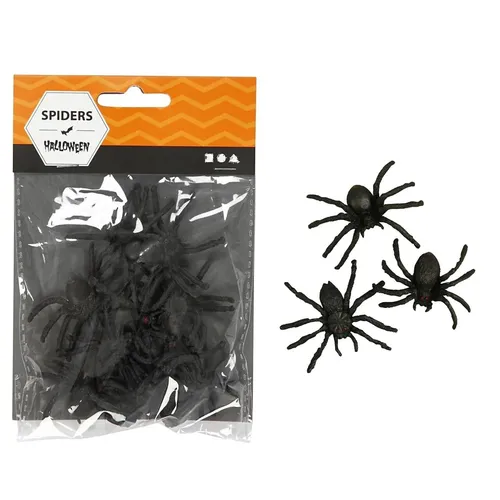 HALLOWEEN DEKO SPINNEN 10 STÜCK IN EINER PACKUNG 4 CM NEU OVP