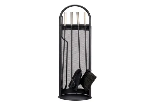 Garronda Kamingarnitur 5-teiliges Kaminbesteck (Besen, Schaufel, Schürhaken, Zange, Ständer) - Vielseitiges 5-teiliges Kaminbesteck-Set für die tägliche Pflege Ihres Kamins. Robuste Materialien und modernes Design sorgen für eine elegante und funktionale Lösung in jedem Zuhause.