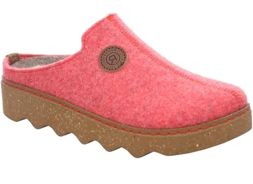 Rohde Foggia-D Clogs (40 EU Rot) - Damenhausschuh in perfekter Passform mit Sohle in Korkoptik, ideal für komfortables Tragen zu Hause.