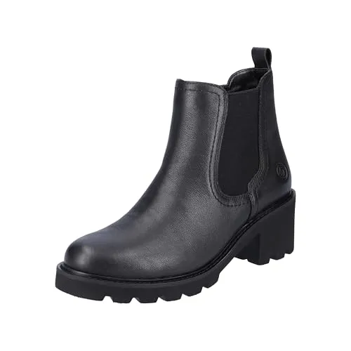 Remonte Damen D0A70 Chelsea-Stiefel, schwarz - Wanderschuhe mit atmungsaktivem Echtleder, ultraleichter EVA-Laufsohle und auswechselbarer Einlegesohle für optimalen Komfort.
