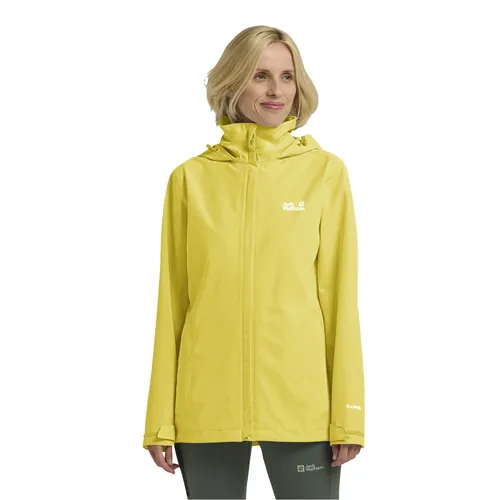 Jack Wolfskin Trailtime Regenjacke Damen M - Wasserdicht & Atmungsaktiv - Die TRAILTIME 2L JACKET bietet zuverlässigen Wetterschutz und Tragekomfort für Outdoor-Abenteuer. Mit wasserdichter TEXAPORE CORE Membran und Fair-Wear-Zertifizierung ist sie ideal für jedes Wetter.