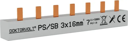 3P Phasenschiene Stift 7-polig 16mm² PS/SB Schiene