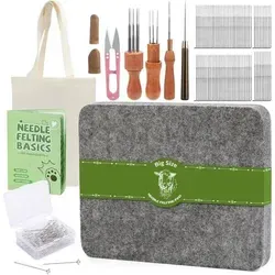 Filznadelset 90 - Komplettset mit Holzgriffhalter und Filzpad 8x10 Zoll - Entdecke die kreative Welt des Filzens mit unserem umfangreichen Filznadelset. Ideal für Anfänger und Fortgeschrittene, enthält es alles, was du für deine Projekte benötigst: 90 Nadeln, ein 1 Zoll dickes Filzpad und praktische Aufbewahrungslösungen.