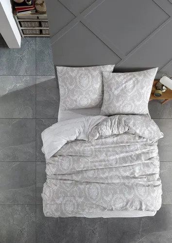 yadetextil Bettwäsche Bettwäsche 200x200 cm.3 teilig set.grau 100% Baumwolle/Renforcé.Sorti, Renforce, 3 teilig, gemustert,Sorti