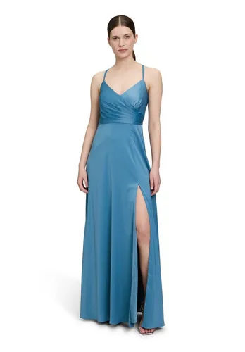 V.M. Abendkleid mit V-Ausschnitt und gekreuzten Trägern in Hellblau, Größe 42 - Elegantes Maxikleid in A-Linie, mit raffiniertem V-Ausschnitt und gekreuzten Trägern. Der komfortable Stretch-Material-Mix sorgt für perfekten Sitz. Ideal für festliche Anlässe.